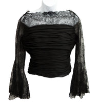 Valentino Ruched Lace Evening Top, UK10