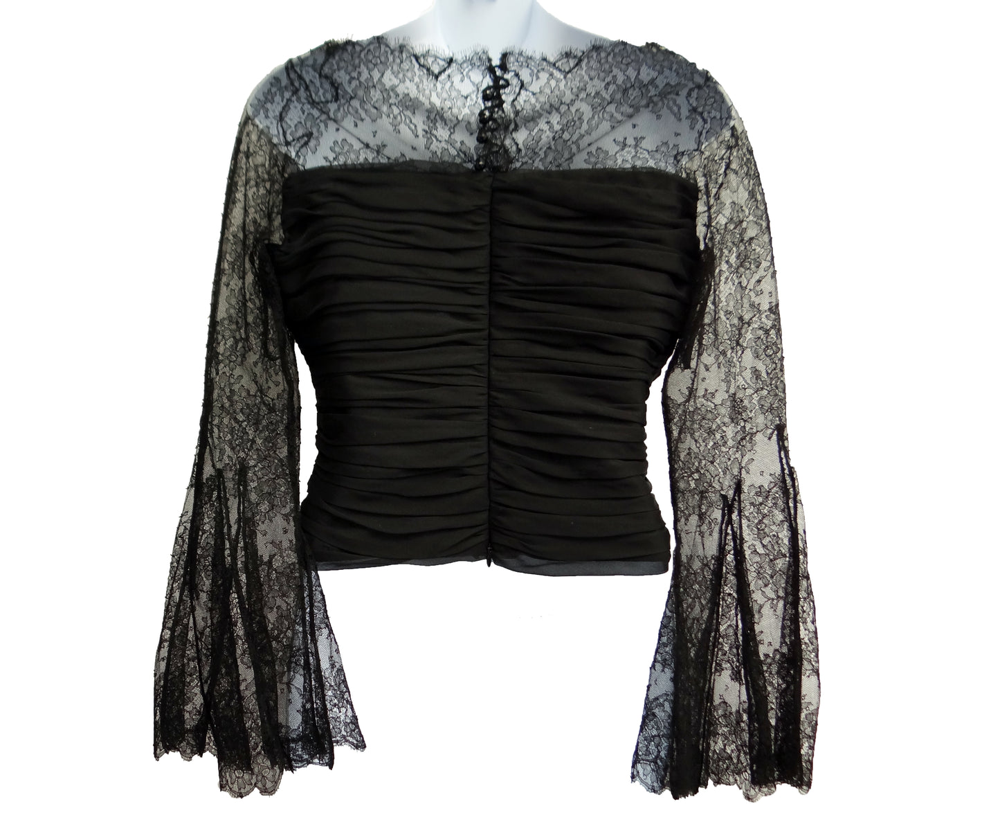 Valentino Ruched Lace Evening Top, UK10