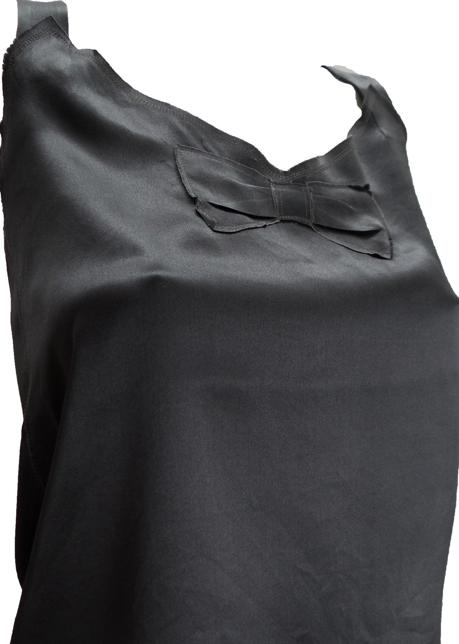 Lanvin Gunmetal Silk Halter Top UK8