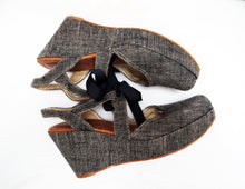 Penelope Chilvers Canvas Platform Wedge Shoes, UK7