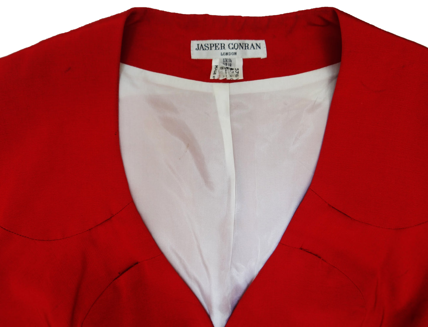 Vintage Jasper Conran Jacket in Scarlet Grosgrain, 1990s, UK12-14