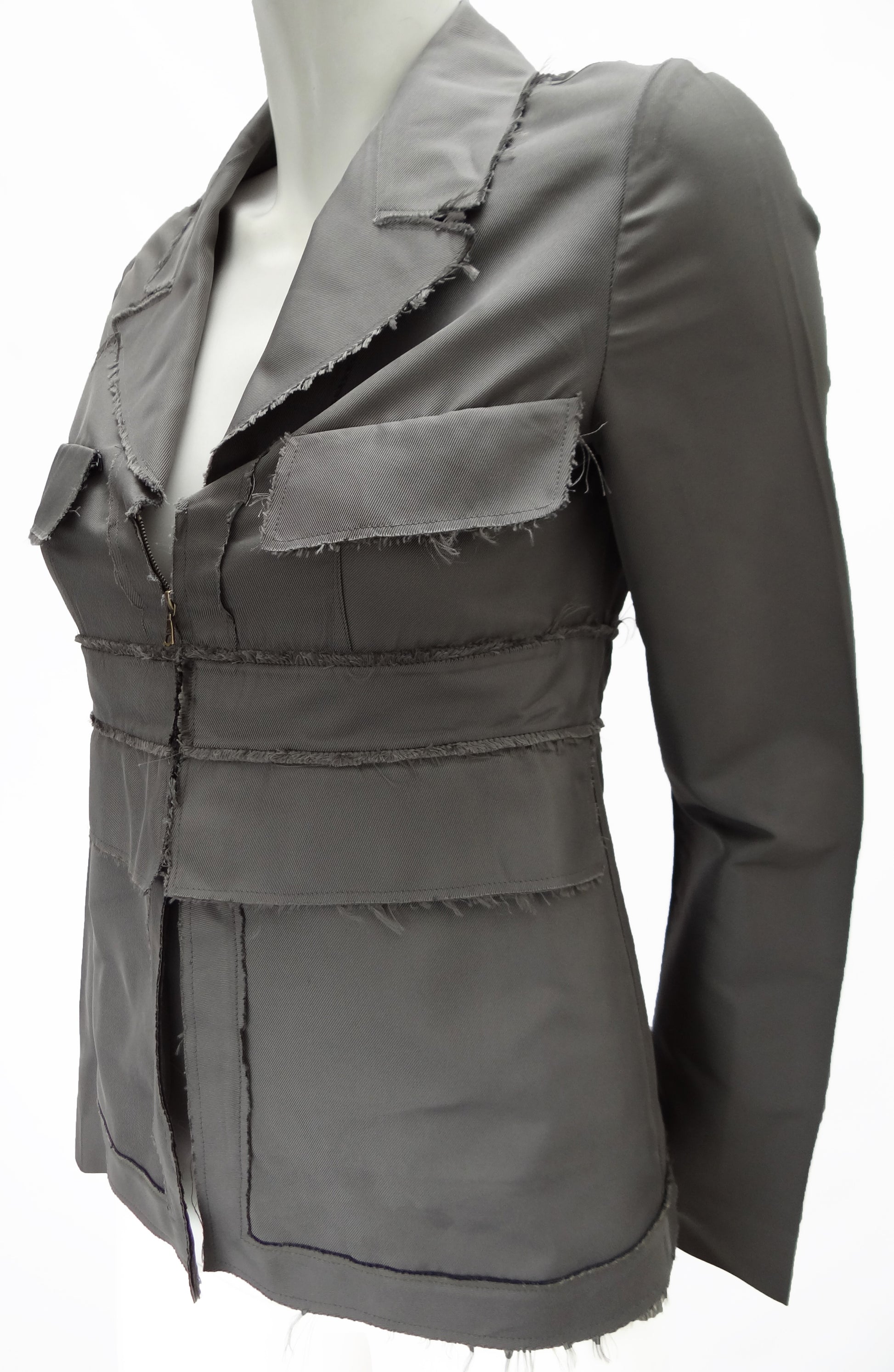 Marni Pewter Deconstructed Jacket UK10