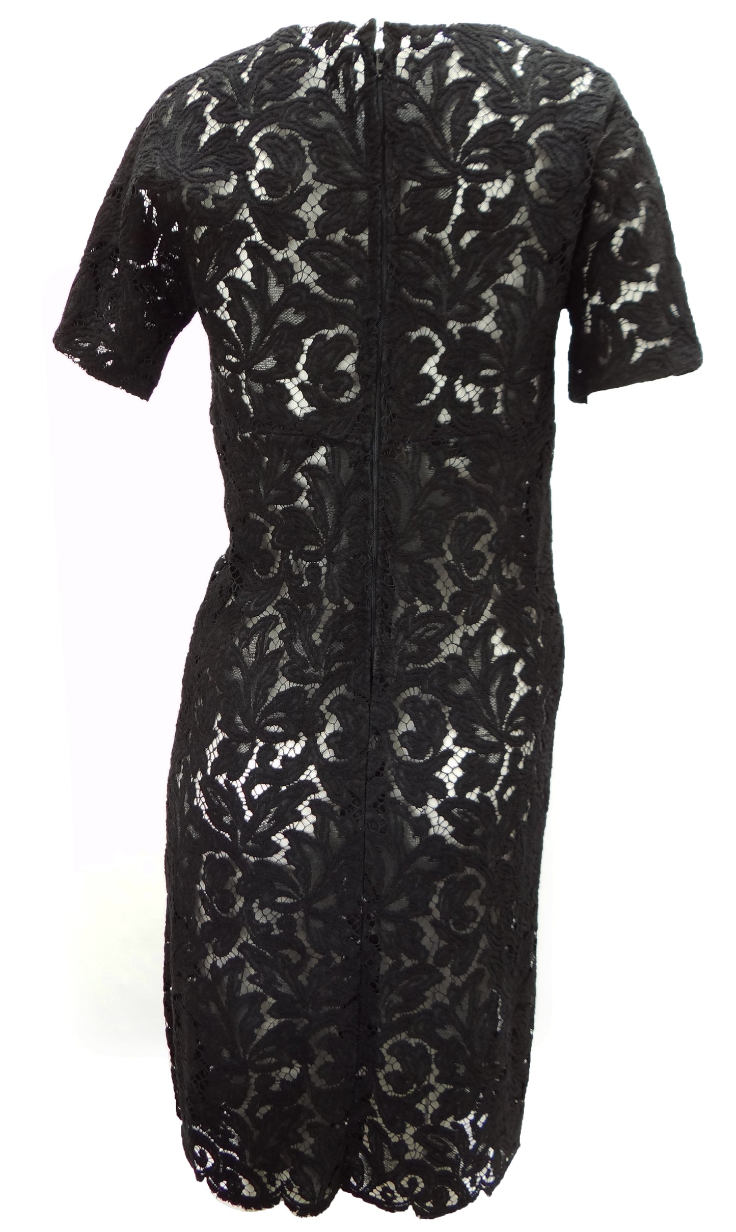 Vintage 1950s Black Lace Cocktail Dress UK10