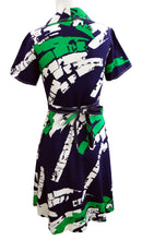 Vintage Fenno Sport Wrap Dress with Bold Abstract Graphic, c.1970s, UK10