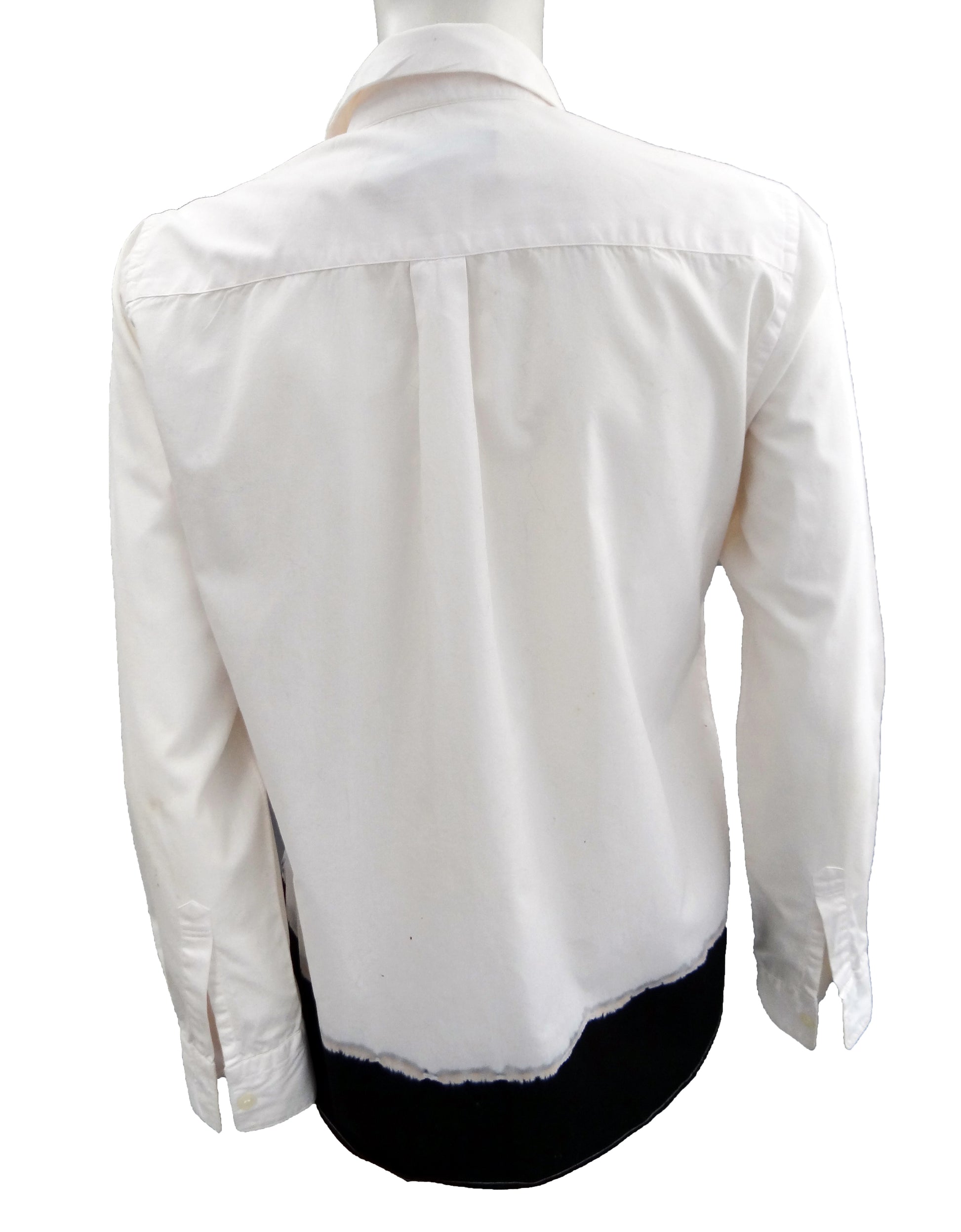 Comme des Garcons Black Label White Shirt with Dip Dyed Hem, UK10