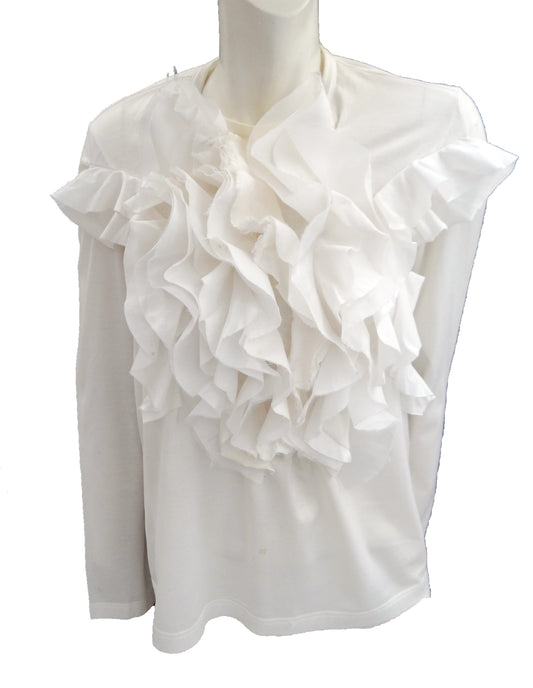 Junya Watanabe for Comme des Garçons White Top with Ruffles, UK10