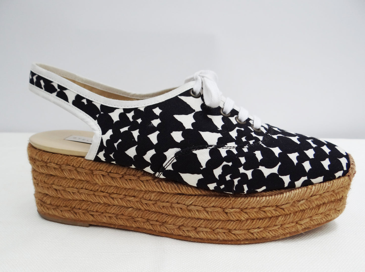 Stella McCartney Rope Soled Lace-up Summer Shoes with Heart Print, UK7