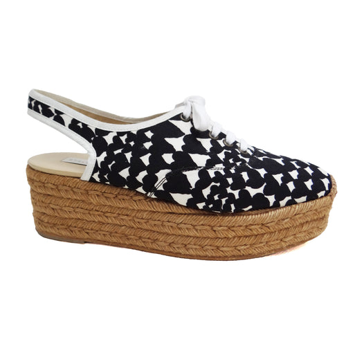 Stella McCartney Rope Soled Lace-up Summer Shoes with Heart Print, EU41