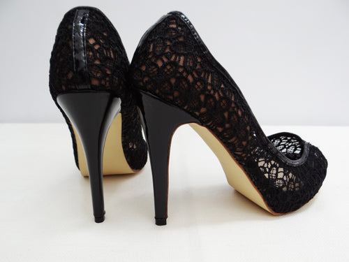Jimmy Choo Lace Peep-Toe Evening Heels, UK7