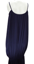 Vintage Lanvin Navy Blue Tubular Evening Gown UK12