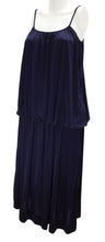 Vintage Lanvin Navy Blue Tubular Evening Gown UK12