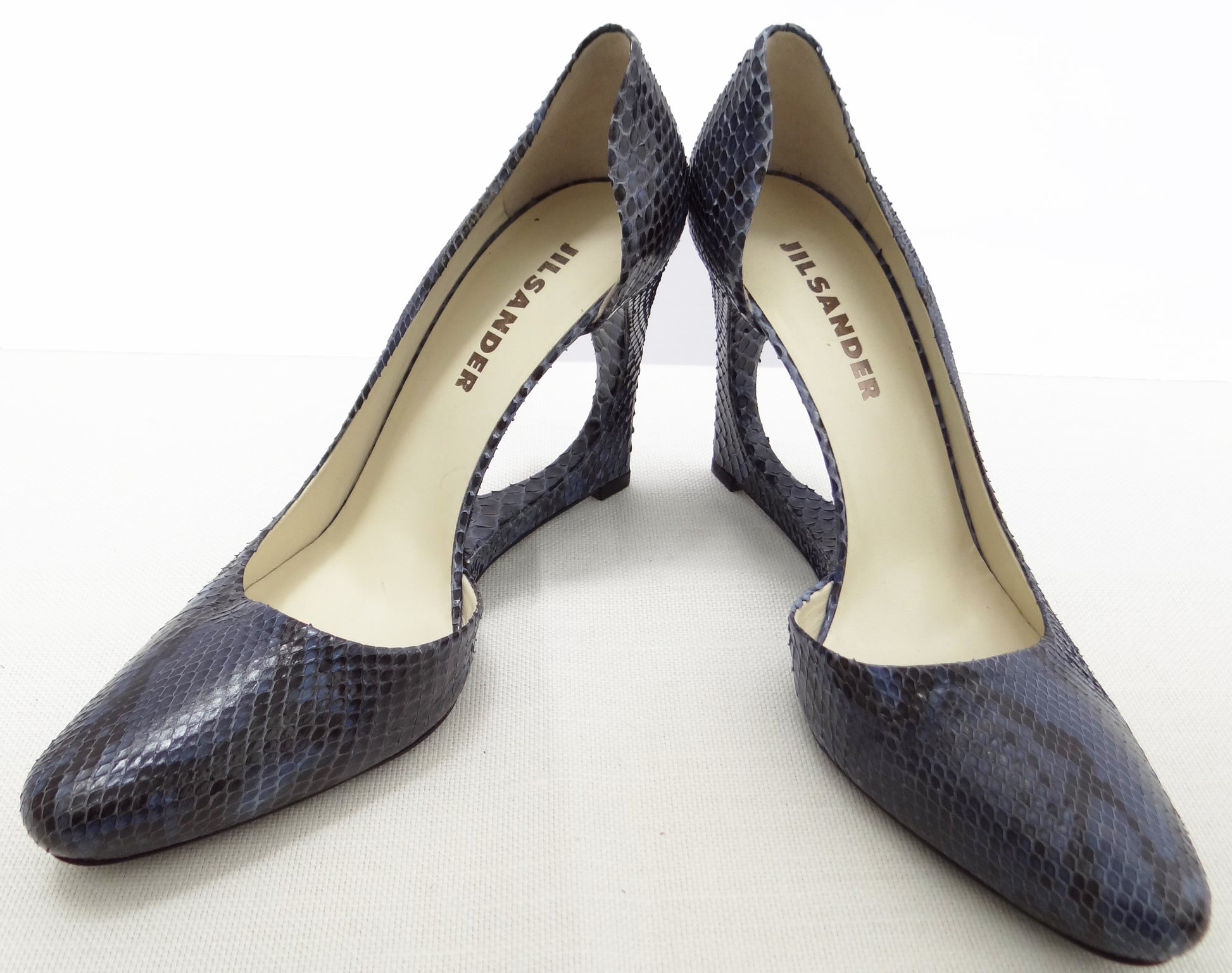 Jil Sander Blue Python Heels EU38.5