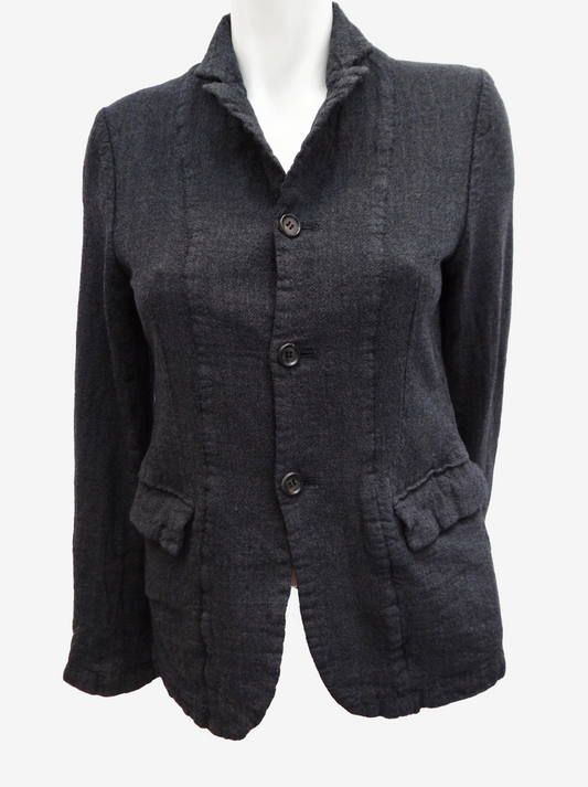 Comme des Garcons Charcoal Grey Unstructured Jacket, UK10-12