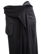 Yohji Yamamoto  Skirt with Chiffon Panel and Wrap Belt, UK10