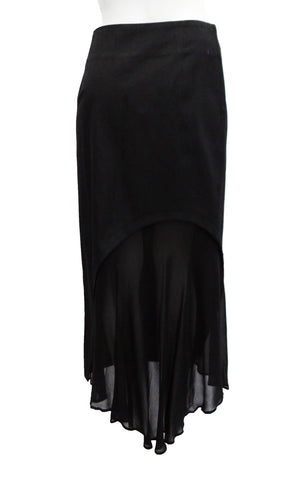 Yohji Yamamoto Y's Skirt with Chiffon Panel, UK10