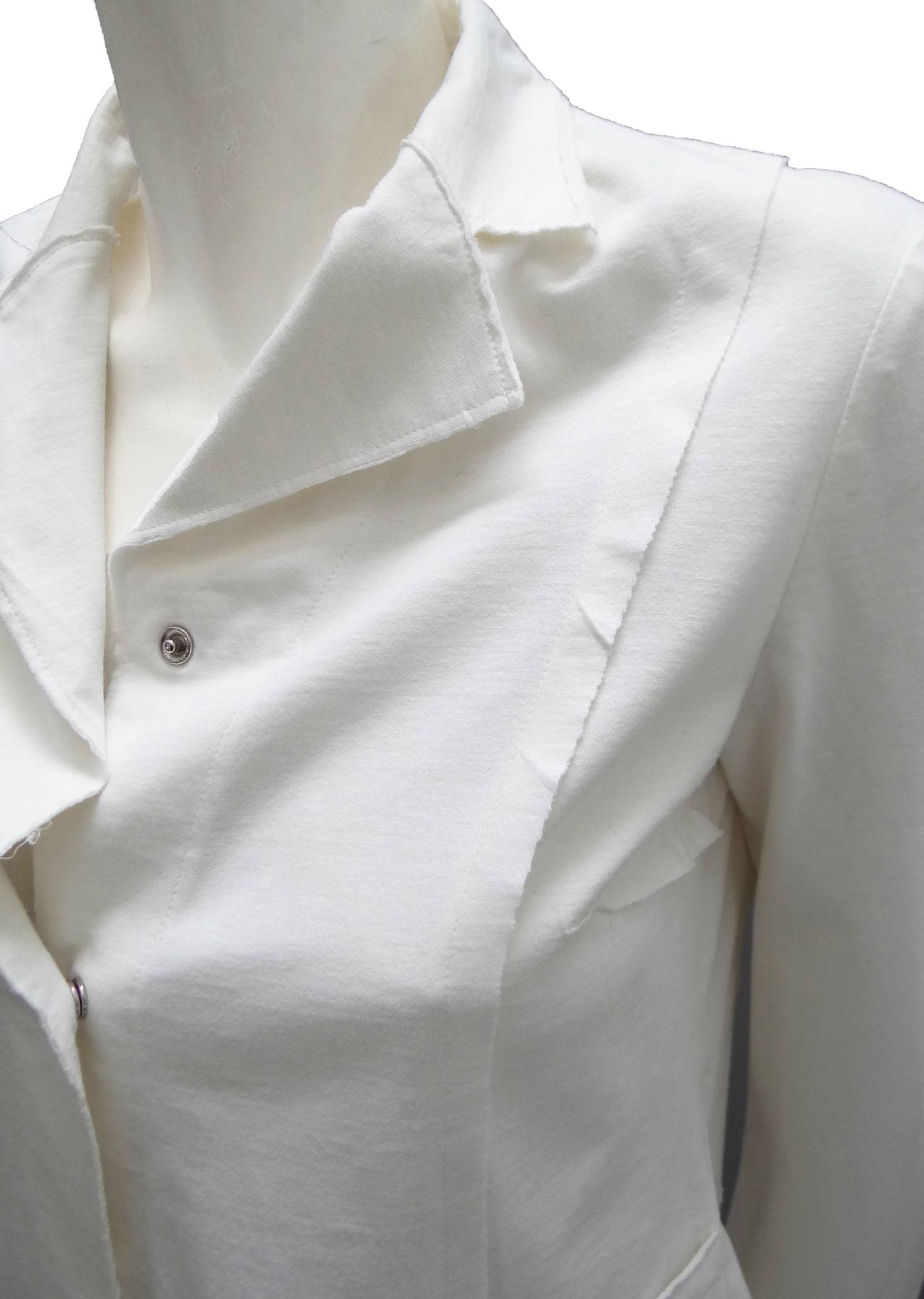 Kosuke Tsumura Deconstructed White Cotton Shirt / Jacket, UK10-12 ...
