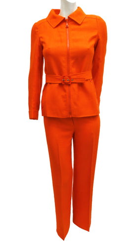 Vintage Courreges Trouser Suit in Orange, UK10