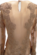 Alberta Ferretti Sheer Flesh Coloured Lace Blouse UK10