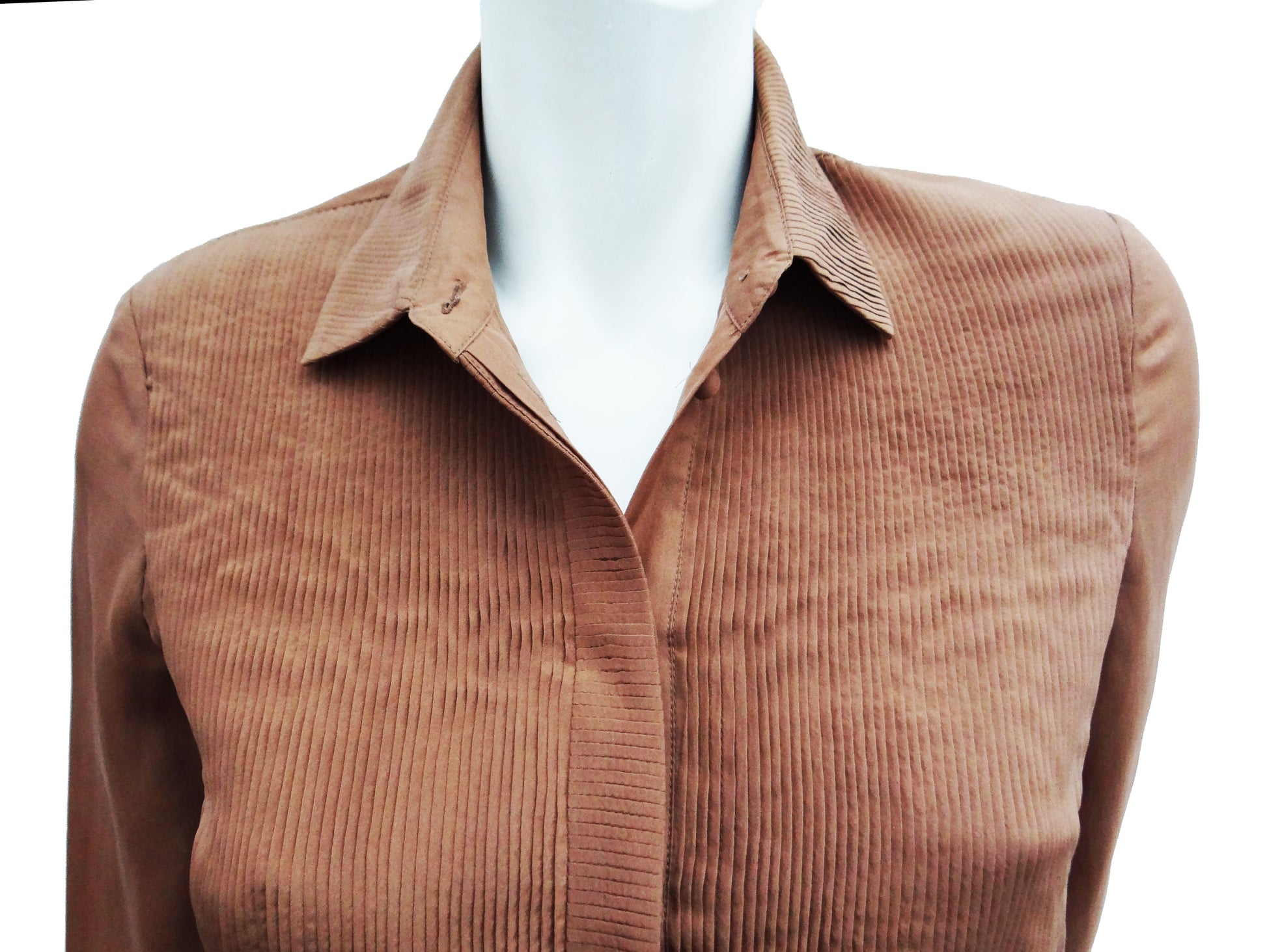 Issa Pintuck Blouse in Cinnamon Silk, UK8