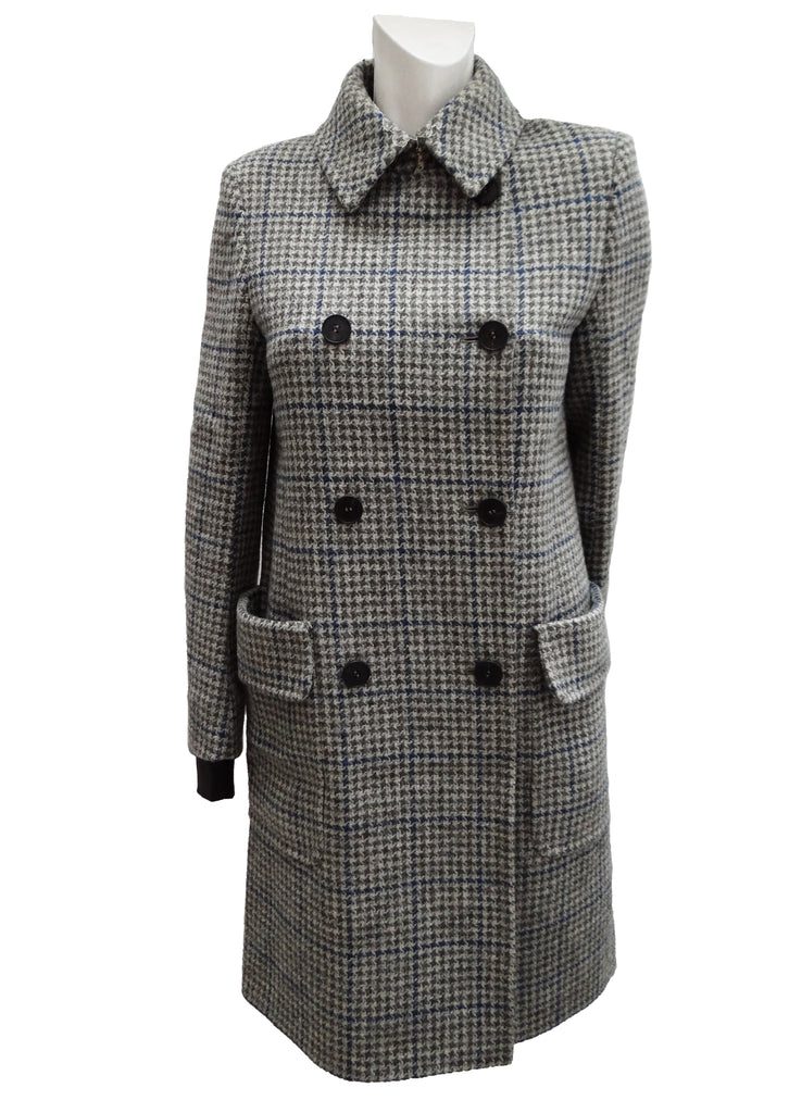 Bally Double-Breasted Coat in Harris Tweed, UK10 – Menage Modern Vintage