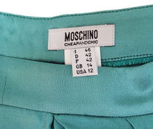 Moschino A-line Skirt in Aquamarine Silk UK12-14