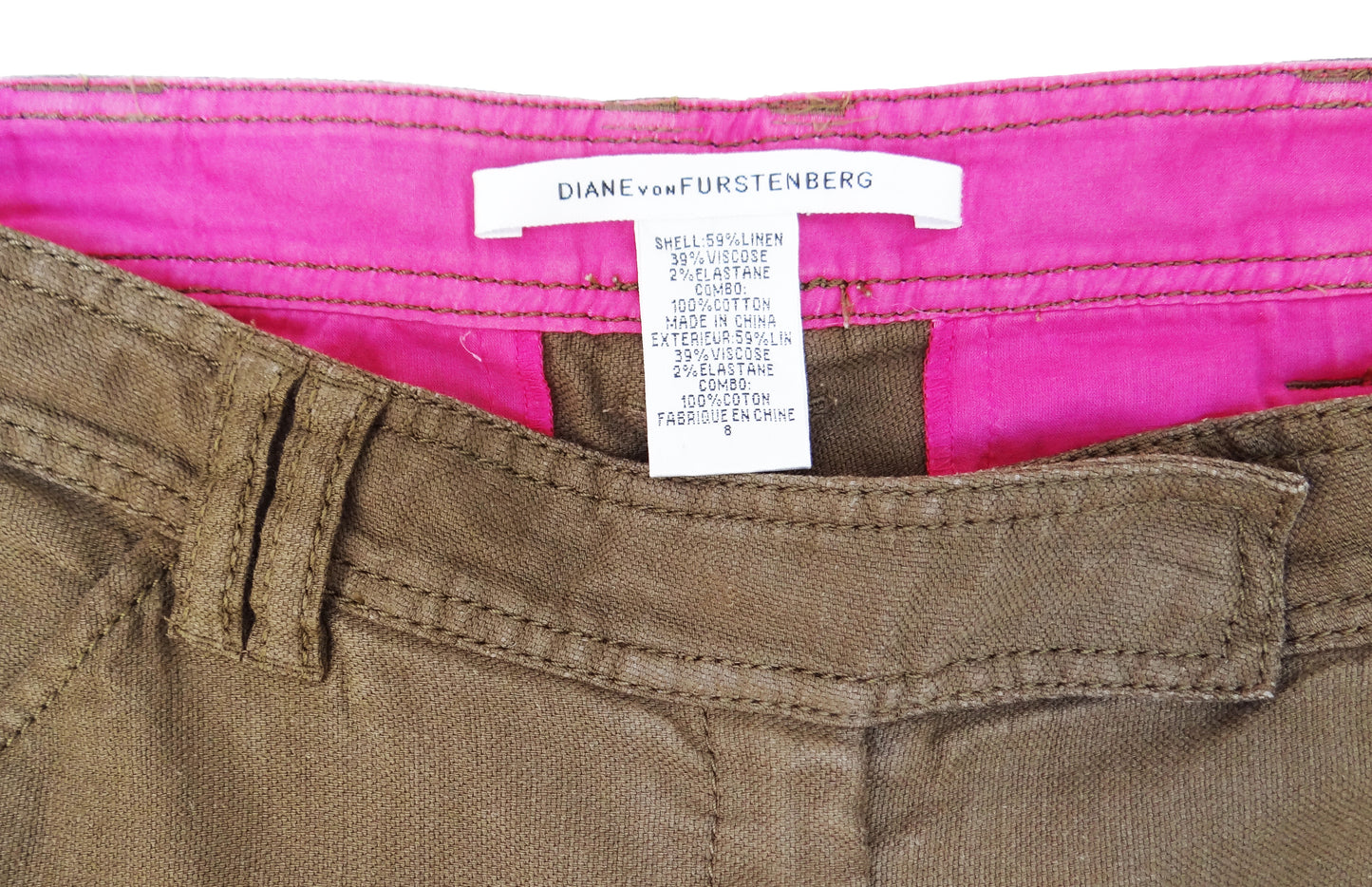 Diane von Furstenberg Cropped Linen Trousers UK12