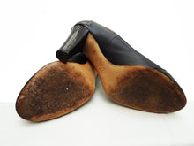 Nicole Farhi Black Leather and Patent Court Shoes UK 5 1/2
