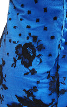 Vintage Electric Blue Silk Halter Mini Dress with Lace Shell c.1987 UK10-12