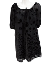 Anna Sui Smock Dress in Black Velvet Devore, UK 10
