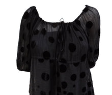 Anna Sui Smock Dress in Black Velvet Devore, UK 10