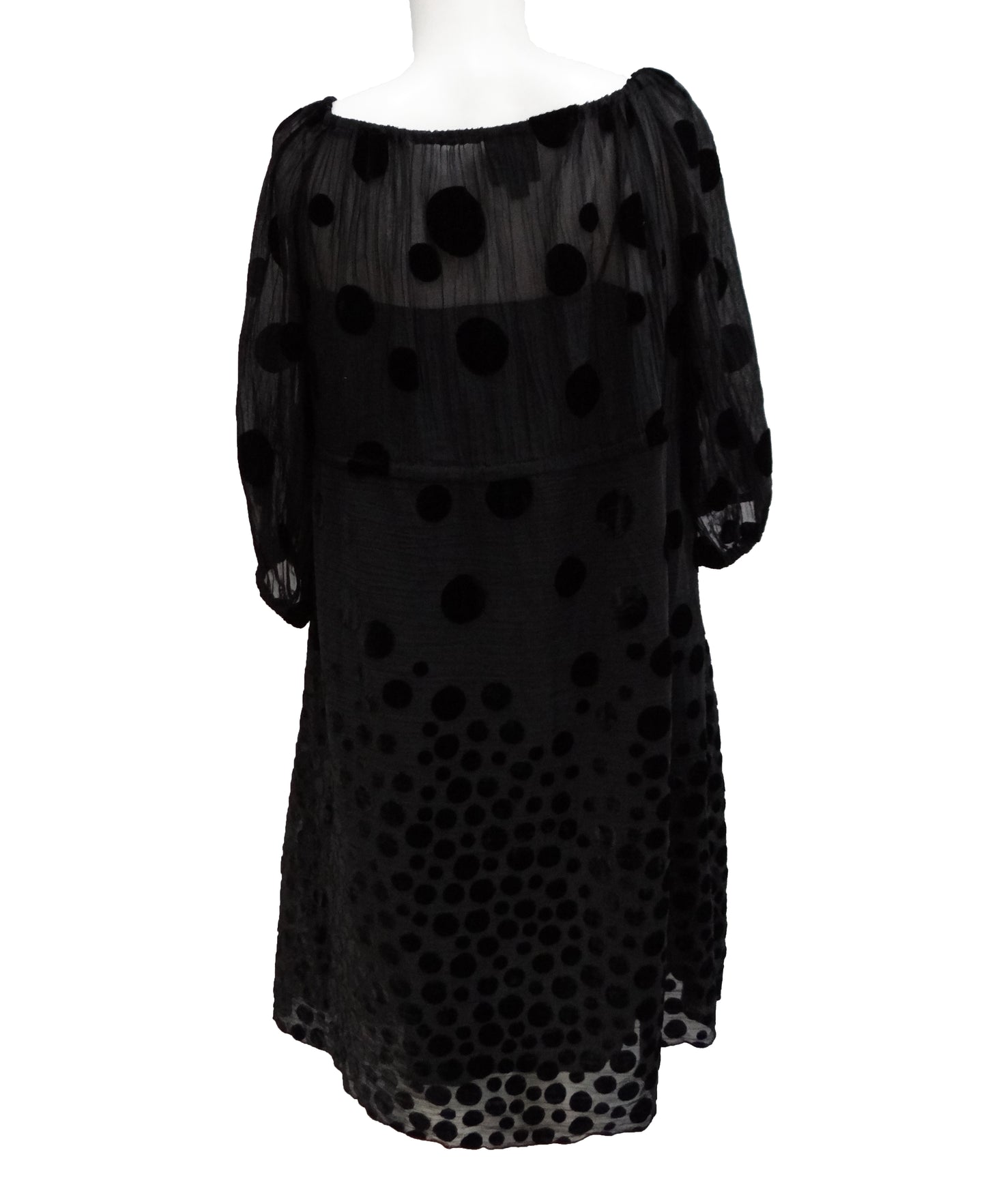 Anna Sui Smock Dress in Black Velvet Devore, UK 10