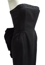 Vintage Black Silk Strapless Cocktail Dress c.1984 UK10-12