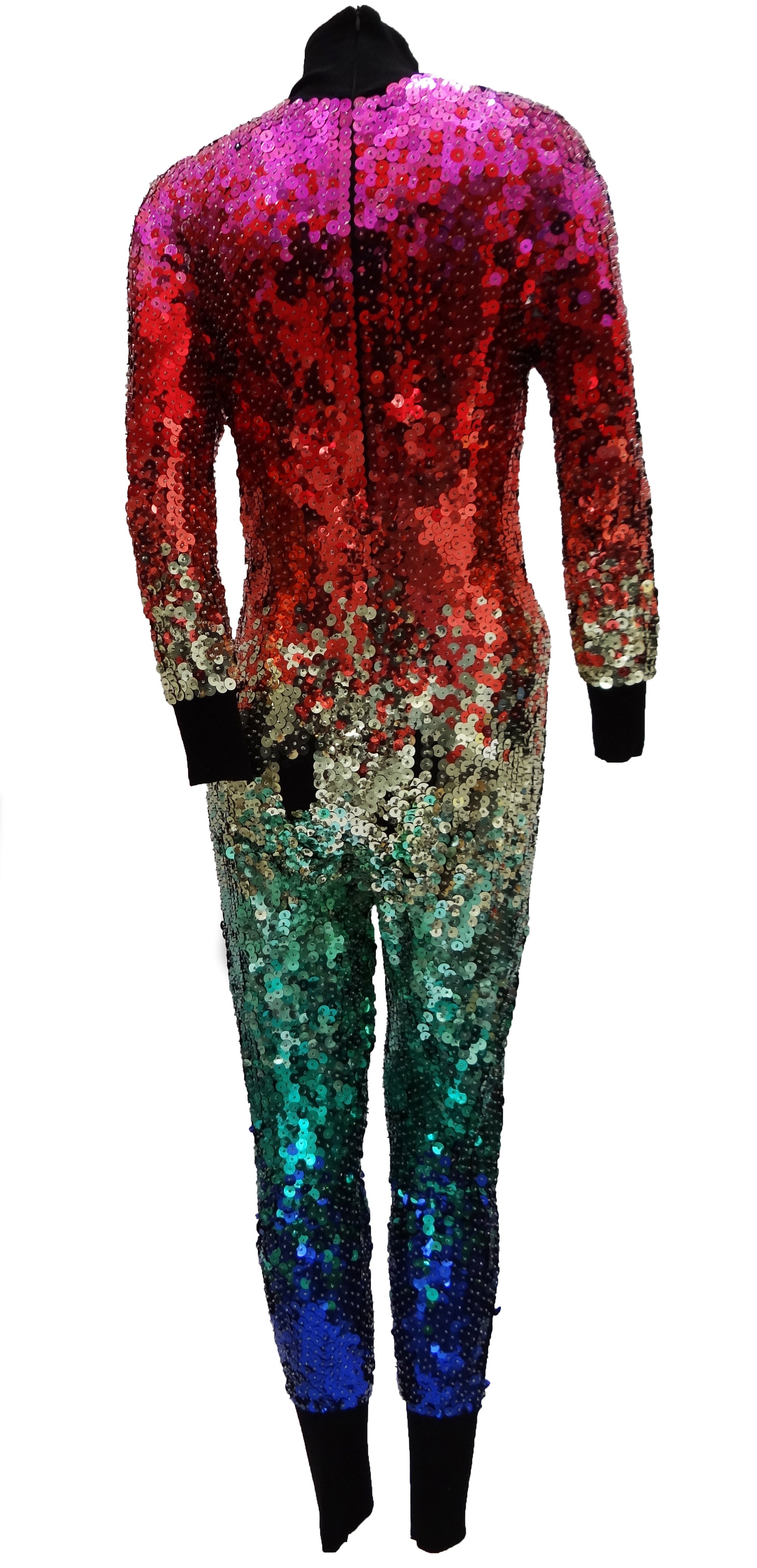 Vintage Ozbek Rainbow Sequinned Catsuit, c.1990 UK10