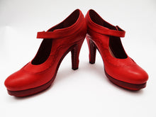 John Galliano High Heeled Mary Jane Shoes in Pillar Box Red Leather UK4
