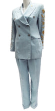 Vintage Dolce & Gabbana Double Breasted Linen Trouser Suit with Gold Embroidery, c.1993 UK10-12