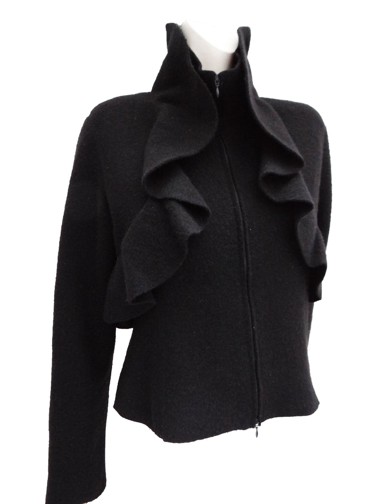 Valentino Jacket with Bolero Frill, in Black Wool, UK12-14 – Menage ...
