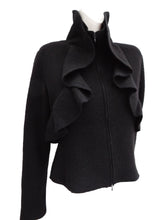 Valentino Jacket with Bolero Frill, in Black Wool, UK12-14