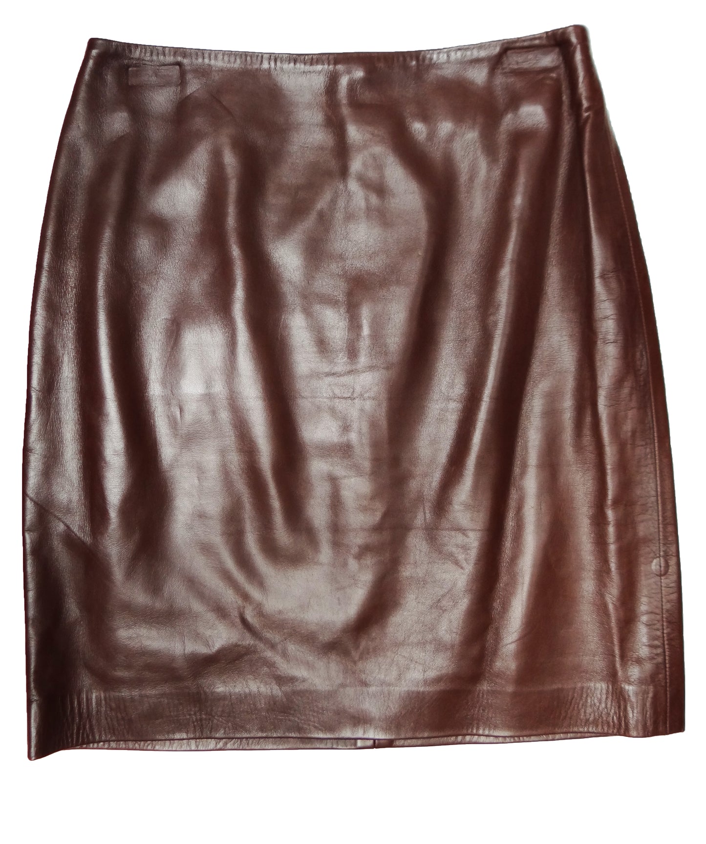 Ralph Lauren Brown Leather Pencil Skirt, UK12