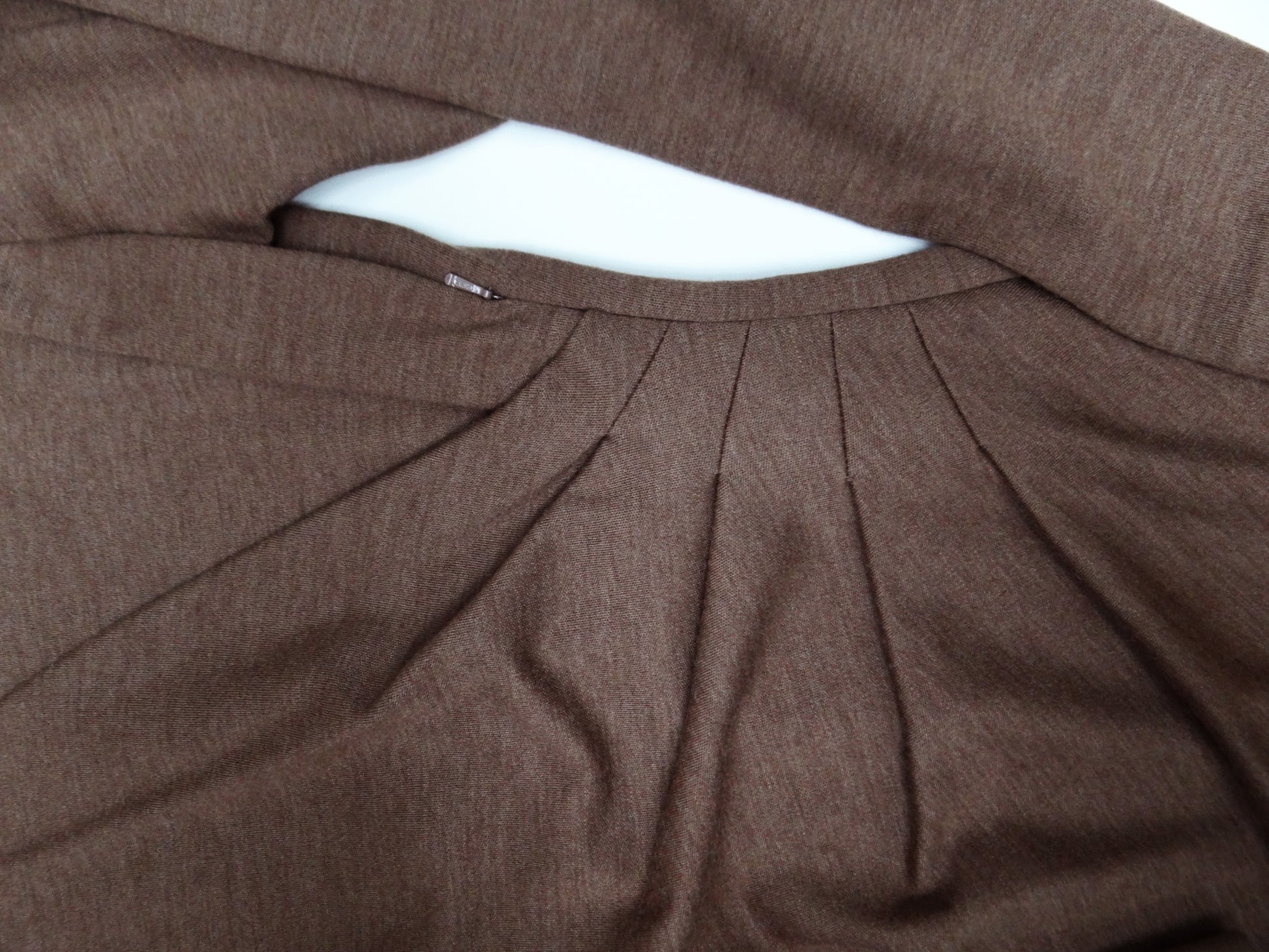 Max Mara Draped Wrap Dress in Soft Brown Wool, UK10