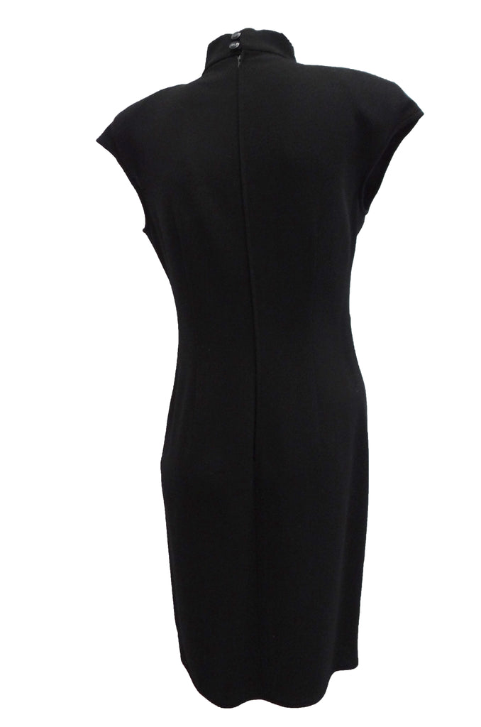 Valentino Asymmetric Wrap Dress in Black Wool Crepe, UK10-12 – Menage ...