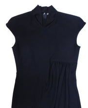 Valentino Asymmetric Wrap Dress in Black Wool Crepe, UK10-12