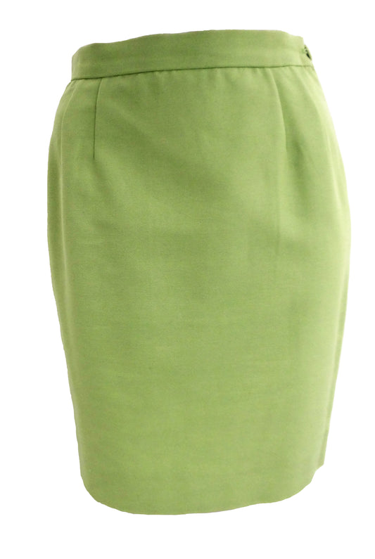 Valentino Vintage Pencil Skirt in Absinthe Green Cotton, UK10