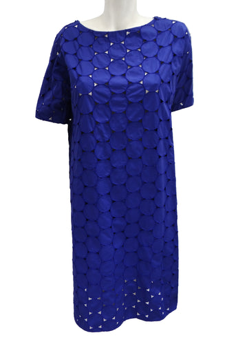 Sofie D'Hoore Sapphire Blue Cut-out Summer Shift Dress, UK12