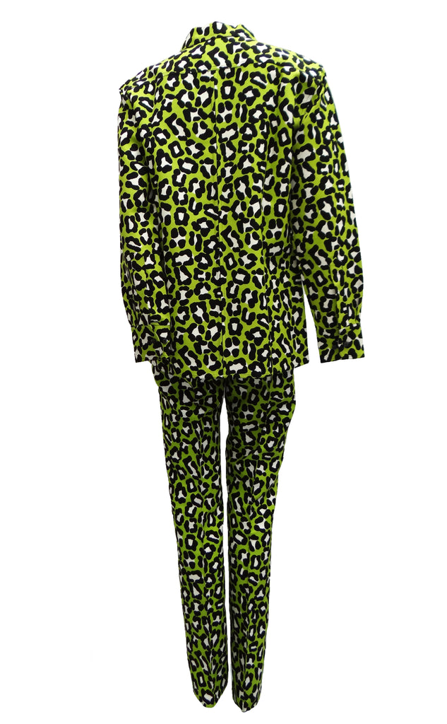 Bottega Veneta Leopard Print Trouser Suit in Lime Green, UK12 – Menage ...