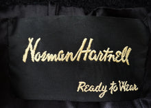 Vintage Norman Hartnell Elegant Black Boucle Skirt Suit UK10