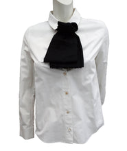 Charles Anastase 1979 White Shirt with Black Cravat Detail, UK8
