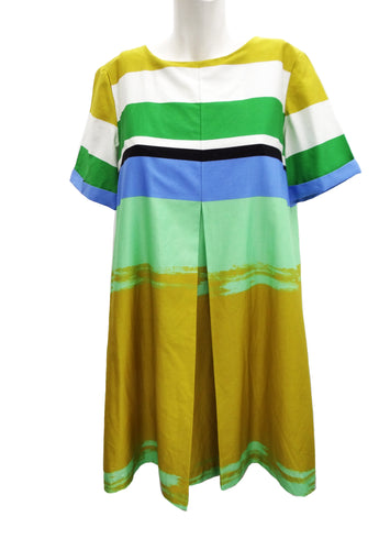 Marimekko Summer Trapeze Dress in Striped Cotton, UK10-12