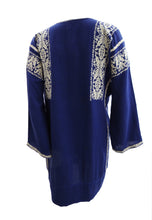 Isabel Marant Etoile Embroidered Tunic Dress in Navy Blue, UK10-12