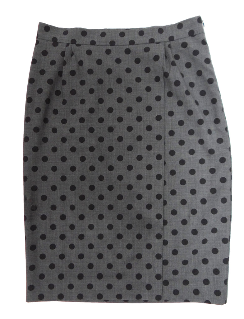 Moschino Polka Dot Wrap Skirt in Grey and Black, UK12 – Menage Modern ...