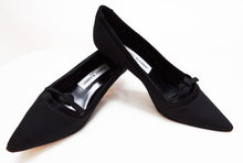 Manolo Blahnik Black Satin Evening Shoes UK3